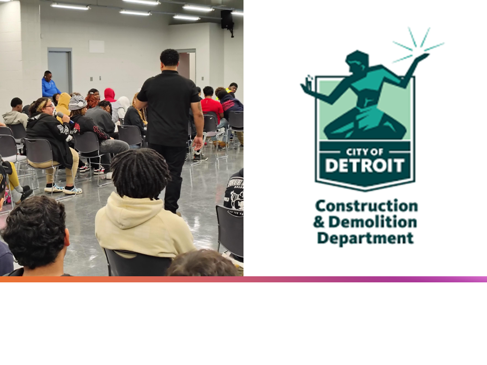  Student Asking a Question During City of Detroit Construction and Demolition Presentation